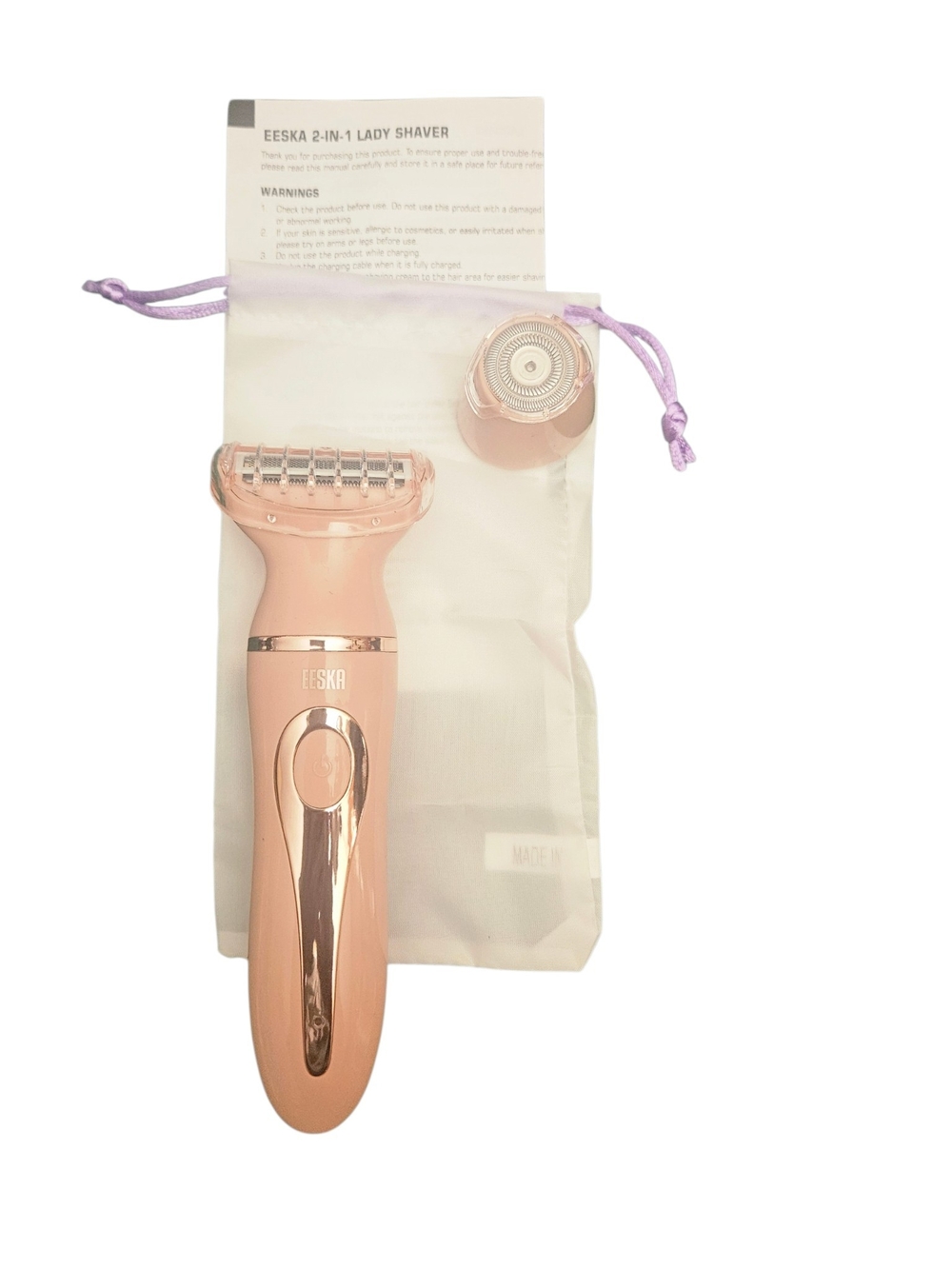 EESKA 2-in-1 Lady Shaver & Bikini Trimmer Rechargeable Waterproof New & Unused - Picture 5 of 6